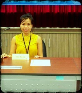 Miss Le Thu Ha at a local seminar  on human rights issues