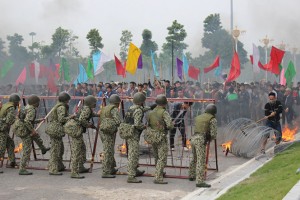 The drill aims to deal with protesters 