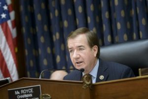 Dân biểu Ed Royce, một trong hai vị dân biểu Hoa Kỳ đề nghị đưa Việt Nam trở lại danh sách CPC. AFP photo